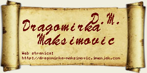 Dragomirka Maksimović vizit kartica